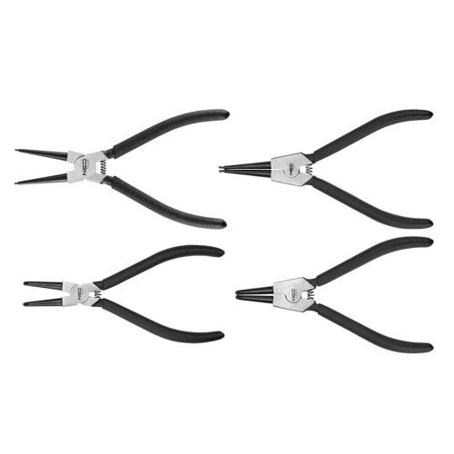 NEO TOOLS Zégergyűrű fogó készlet 4db, CrMo, 170-180mm, 40 - 100mm 25 év garanciával 01-097