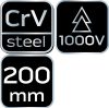 NEO TOOLS Kombinált fogó 1000V, szigetelt, 200MM(8"), CrV, polírozott 25 év garanciával 01-222