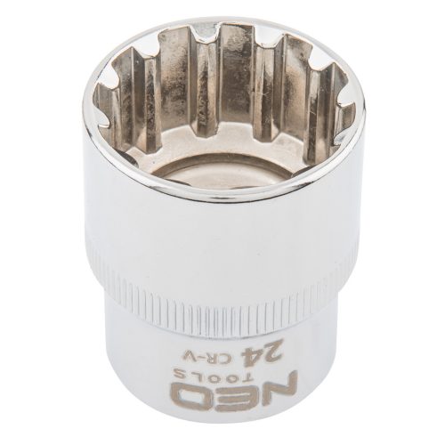 NEO TOOLS Dugókulcs 24mm, 1/2", SPLINE 25 év garanciával 08-596