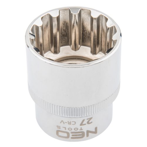 NEO TOOLS Dugókulcs 27mm, 1/2", SPLINE 25 év garanciával 08-597