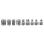 NEO TOOLS Torxkulcs készlet 9db, 1/2", E10 - E25 25 év garanciával 08-649