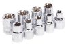 NEO TOOLS Torxkulcs készlet 9db, 1/2", E10 - E25 25 év garanciával 08-649