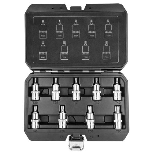 NEO TOOLS Torxkulcs készlet 9db, 1/2" 55mm 25 év garanciával 08-707