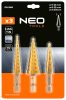 NEO TOOLS Lépcsős fúrókészlet, 3db-os, HSS-Titán, 3-20mm, hatszög szárral 08-948