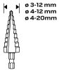 NEO TOOLS Lépcsős fúrókészlet, 3db-os, HSS-Titán, 3-20mm, hatszög szárral 08-948
