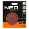 NEO TOOLS Csiszolókorong tépőzáras 150mm, P60, 9 lyukkal, 5db, 04-721-hez 08-991
