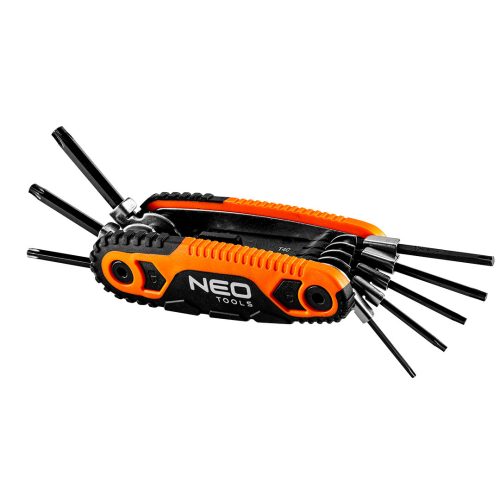 NEO TOOLS Torxkulcs készlet, összecsukható, T9-T40 8db 25 év garanciával 09-573