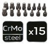 NEO TOOLS Törtcsavar-kihajtó készlet, 1/2", 15db, 3-14mm (M6-M24) 25 év garanciával 09-607