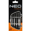 NEO TOOLS Törtcsavar-kihajtó készlet, 5db, négyszög vég, 2-14mm (M3-M18) 25 év garanciával 09-615