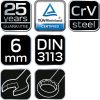 NEO TOOLS Csillag-villáskulcs 6x100mm, CrV, DIN3113 25 év garanciával 09-706