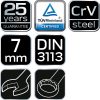 NEO TOOLS Csillag-villáskulcs 7x110mm, CrV, DIN3113 25 év garanciával 09-707