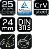 NEO TOOLS Csillag-villáskulcs 24x280mm, CrV, DIN3113 25 év garanciával 09-724