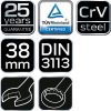 NEO TOOLS Csillag-villáskulcs 38x430mm CrV, DIN 3113 25 év garanciával 09-738