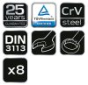 NEO TOOLS Csillag-villáskulcs készlet, rövid, 8-19mm, 8db 25 év garanciával 09-791