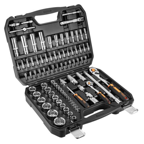 NEO TOOLS Dugókulcskészlet + bitkészlet 1/4", 1/2", 86db 25 év garanciával 10-060