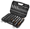 NEO TOOLS Dugókulcskészlet + bitkészlet 1/4", 1/2", 86db 25 év garanciával 10-060