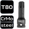 NEO TOOLS Torziós bit ütvecsavarozókhoz 1/2" T80 10-265