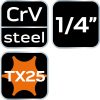 NEO TOOLS Torx dugókulcs 1/4" 37mm TX25 10-325