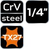 NEO TOOLS Torx dugókulcs 1/4" 37mm TX27 10-326