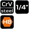 NEO TOOLS Imbusz dugókulcs 1/4" 87mm H8 10-333