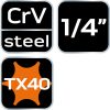 NEO TOOLS Torx dugókulcs 1/4" 87mm TX40 10-346