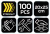 NEO TOOLS Kéztisztító kendő, 100 lap, ragasztó, gyanta, szilikon, lakk, festék, poliuretán hab és polimer 10-407