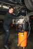 NEO TOOLS Mobil olajleeresztő készülék, gravitációs, leeresztő tál 10l, gyűjtőtartály 70l 10-810