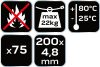 NEO TOOLS KÁBELKÖTEGELŐ, gyorskötöző, 4,8mm x 200mm, fehér, 75db 01-607