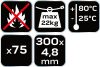 NEO TOOLS KÁBELKÖTEGELŐ, gyorskötöző, 4,8mm x 300mm, fehér, 75db 01-609