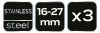NEO TOOLS Tömlőbilincs 16-27/9mm, W4, 3db 11-403