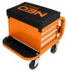 NEO TOOLS Szerelőszék, fém szerkezetű, kerekekkel, szerszámfiókokkal 11-605