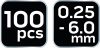 NEO TOOLS Érvéghüvely készlet, szigetelt 100db-os (0.25 - 6.0mm) 11-969