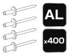 NEO TOOLS Alu popszegecs készlet, 400db 11-970