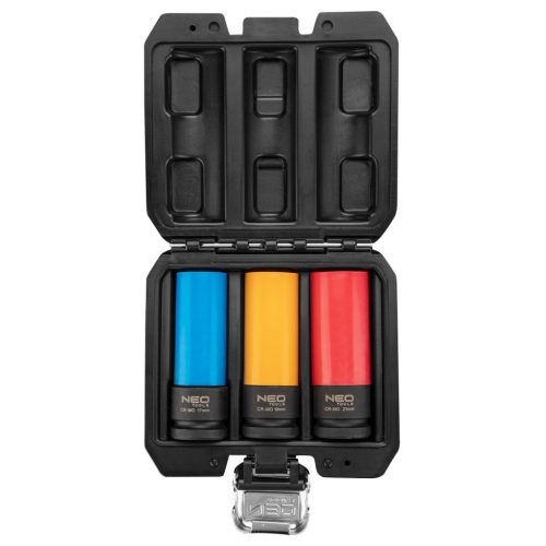 NEO TOOLS Dugókulcskészlet ALUFELNIHEZ, VÉKONYFALÚ, 1/2", 3db (17mm, 19mm, 21mm), Cr-Mo 12-350