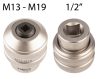 NEO TOOLS Befogóadapter menetfúrókhoz, 1/2", M3-M19 12-907