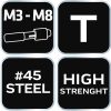 NEO TOOLS T-hajtókar menetfúrókhoz, M3-M8, racsnis 12-908