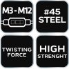 NEO TOOLS T-hajtókar menetfúrókhoz, M3-M12 12-910