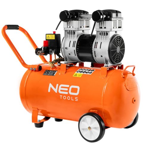 NEO TOOLS Kompresszor, 50L, extra csendes, kefementes motorral, olajmentes, 79(61)dB 2 év garanciával 12K022
