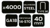 NEO TOOLS Tűzőkapocs, horganyzott 90-es tipus, pneumatikus tűzőgéphez (14-570), GA18, 40mm, 4000db 14-631