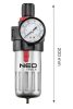 NEO TOOLS Pneumatikus víztelenítő szűrő 1/2", nyomásszabályzóval, fém 14-732