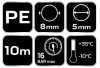 NEO TOOLS Pneumatikus spiráltömlő, 5,0x8mm x 10m, PE 14-804-1