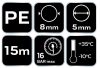 NEO TOOLS Pneumatikus spiráltömlő, 5,0x8mm x 15m, PE 14-806-1