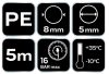 NEO TOOLS Pneumatikus spiráltömlő, 5,0x8mm x 5m, PE 14-808-1