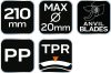 NEO TOOLS Metszőolló, rávágó, max 20mm, teflon bevonat, 210mm 15-211