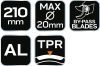 NEO TOOLS Metszőolló, mellévágó, max 20mm, teflon bevonat, alu ház, 210mm 15-212