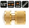 NEO TOOLS Tömlő gyorscsatlakozó 1/2", vízstoppos, réz 15-731