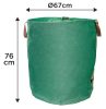 VERTO Kerti hulladék és levélgyűjtő zsák 270 L, 150 g/m2, PP, párnázott peremmel, 3 fogantyúval, 67 x 76cm 15G541