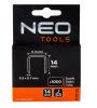 NEO TOOLS Tűzőkapocs 14mm, J típus, 1000db 16-514