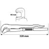 NEO TOOLS Csőfogó 90fok, 1" 25 év garanciával 02-130