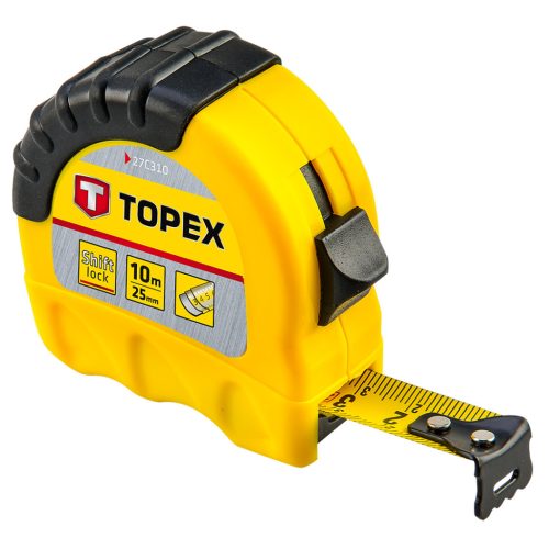 TOPEX Mérőszalag 10m / 25mm, "Shiftlock" 27C310